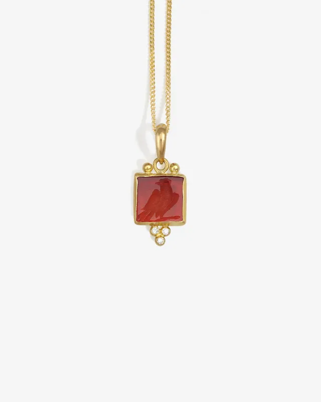 Pala Eagle Necklace Carnelian Solid Gold sold by Temple of the Sun