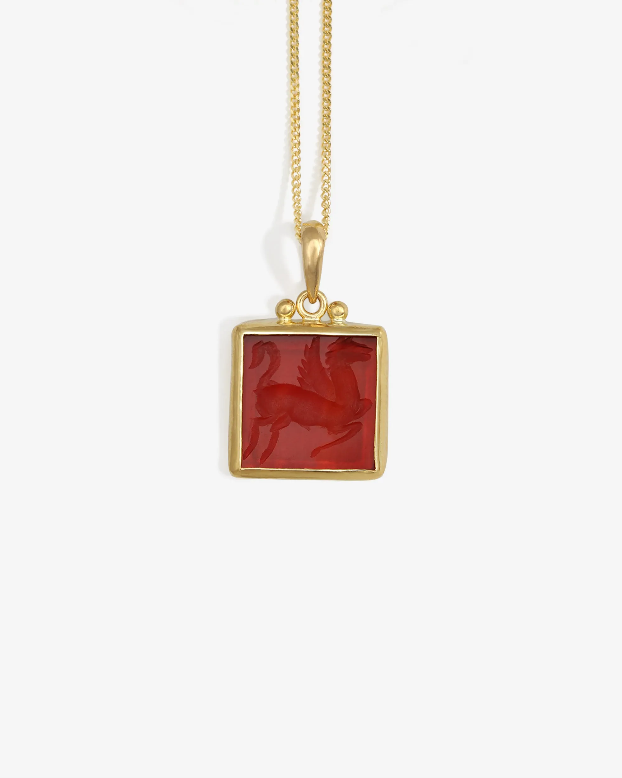 Anu Pegasus Necklace Carnelian Solid Gold sold by Temple of the Sun