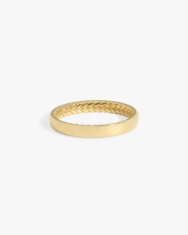Chevron 3mm Ring Polished Solid Gold sold by Temple of the Sun