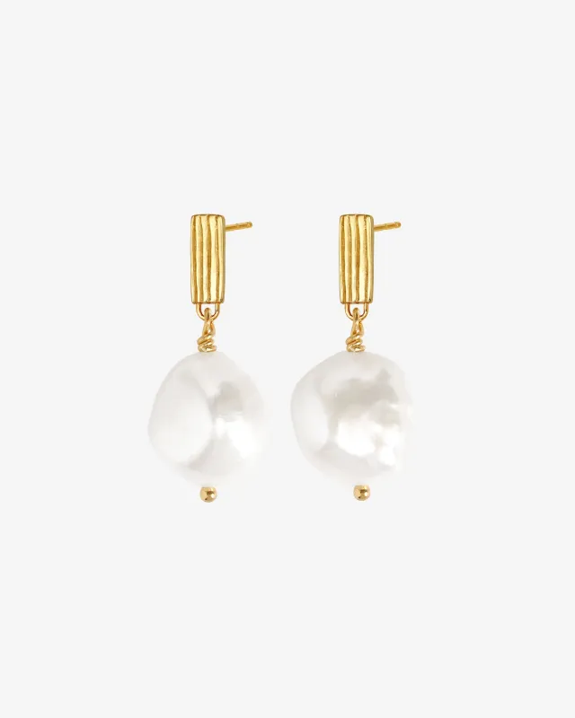 Baroque Earrings Pearl Gold Vermeil sold by Temple of the Sun