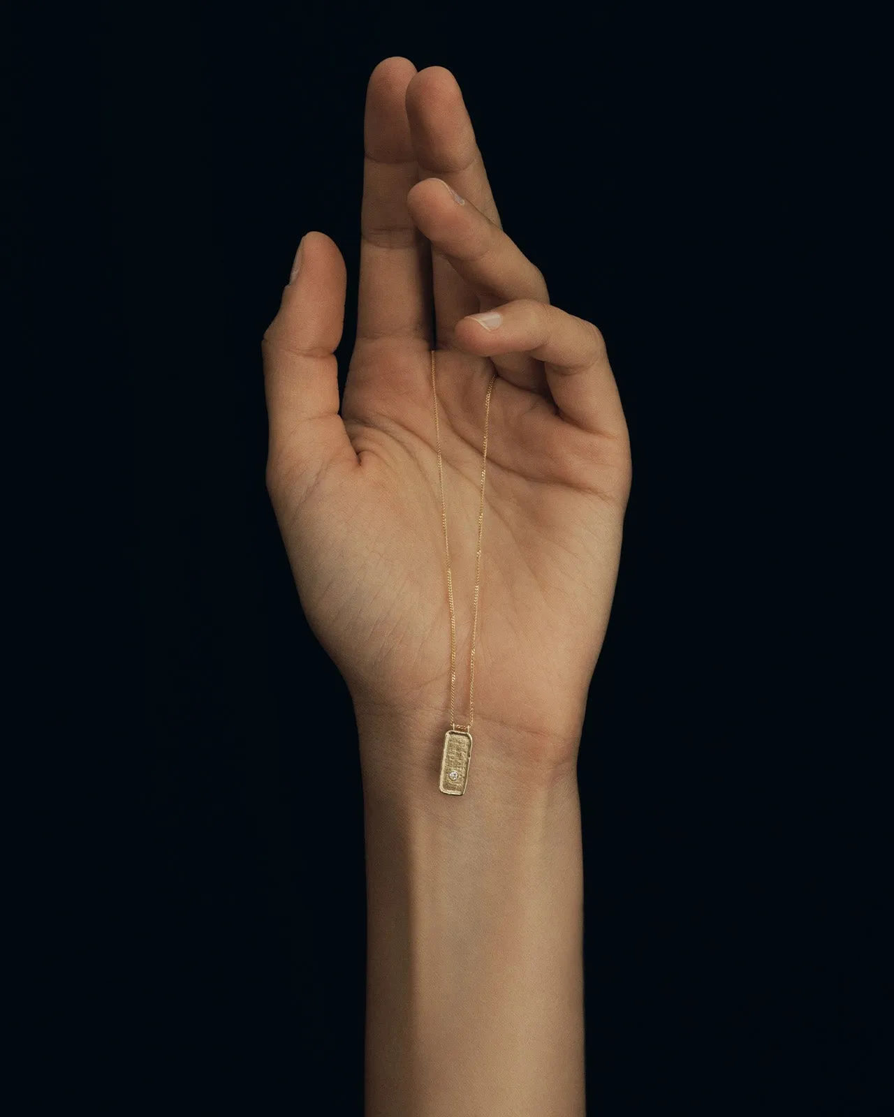 Cartouche Necklace White Diamond Solid Gold sold by Temple of the Sun product image thumbnail 2