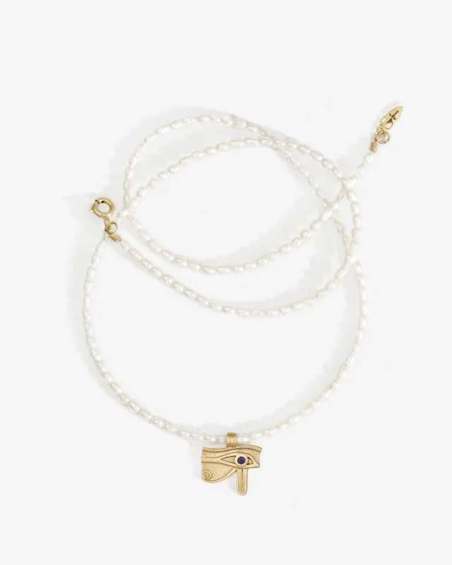 Eye of Ra Beaded Necklace Solid Gold sold by Temple of the Sun