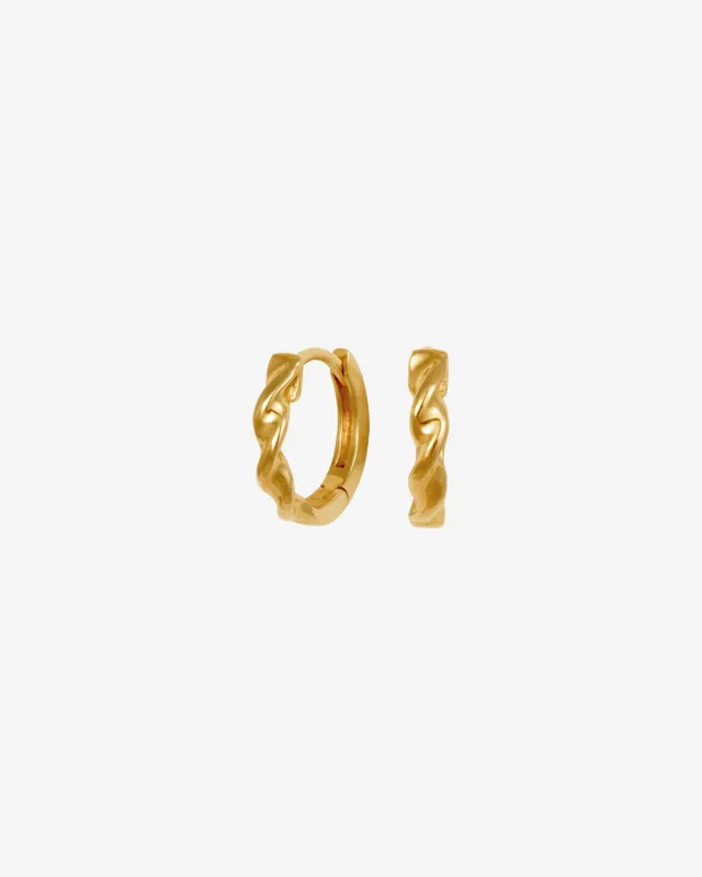 Helix Huggie Earrings Gold Vermeil sold by Temple of the Sun