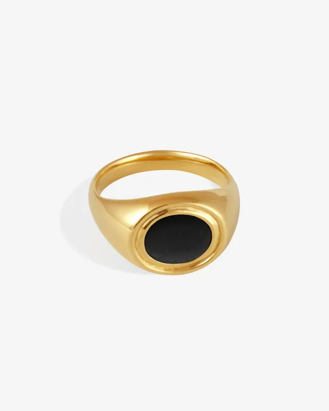 Kosmos Ring Onyx Gold Vermeil sold by Temple of the Sun