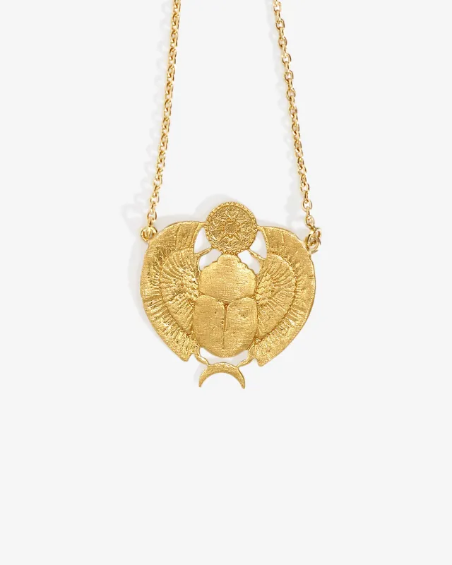 Scarab Necklace Gold Vermeil sold by Temple of the Sun