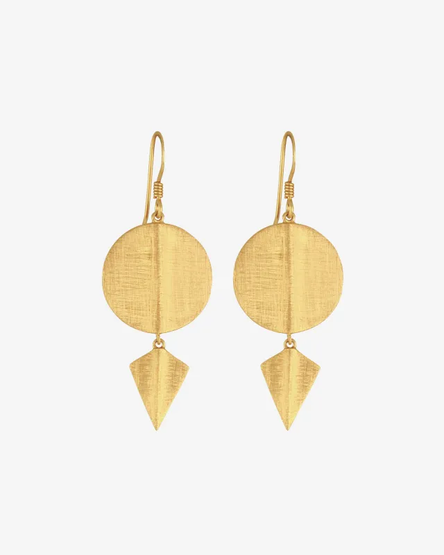 Aegean Disc Earrings Gold Vermeil sold by Temple of the Sun
