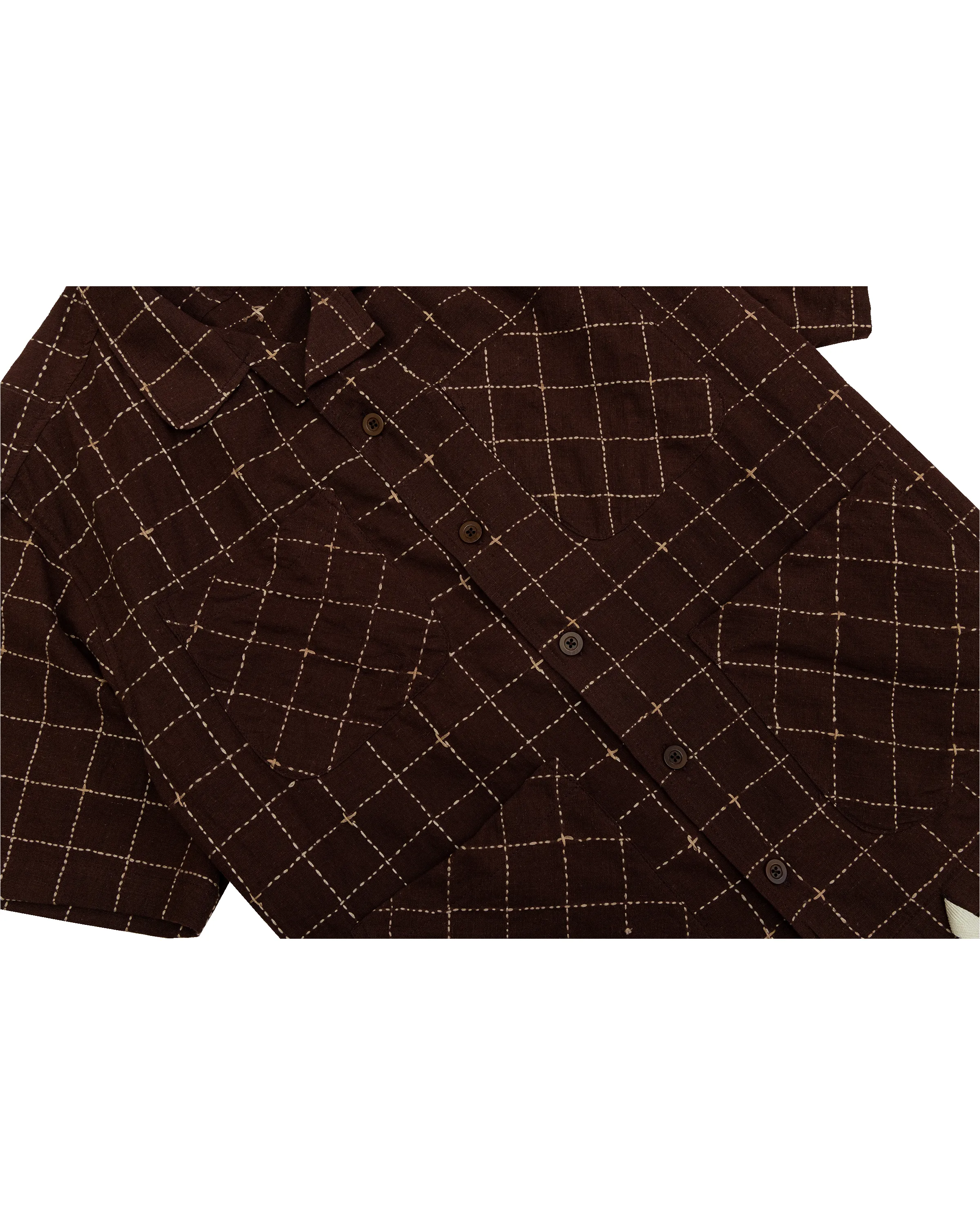 '72 Segundo Smock- Kantha Hand-stitched Grid sold by Paratodo Co product image thumbnail 3
