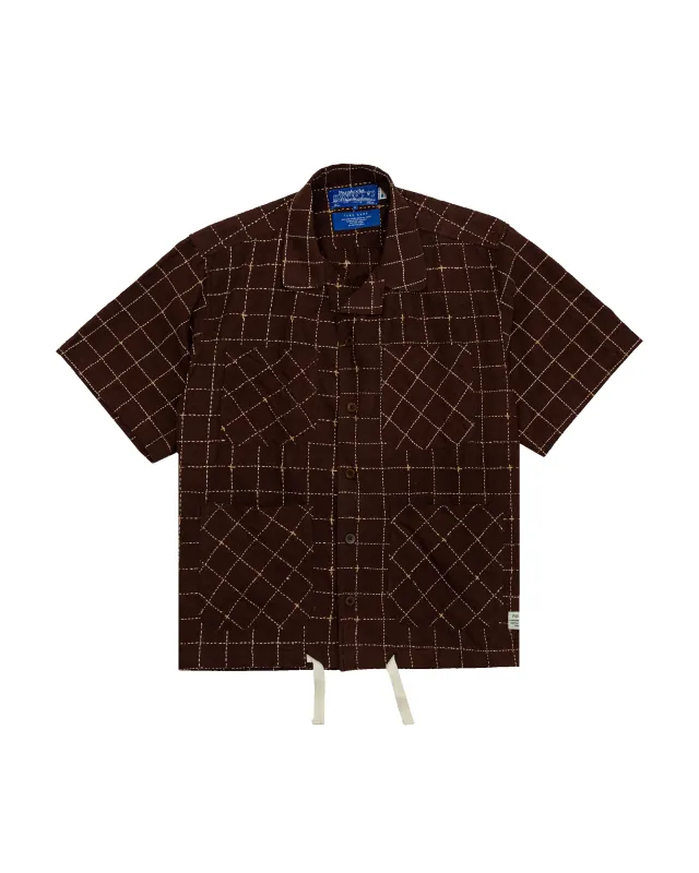 '72 Segundo Smock- Kantha Hand-stitched Grid sold by Paratodo Co