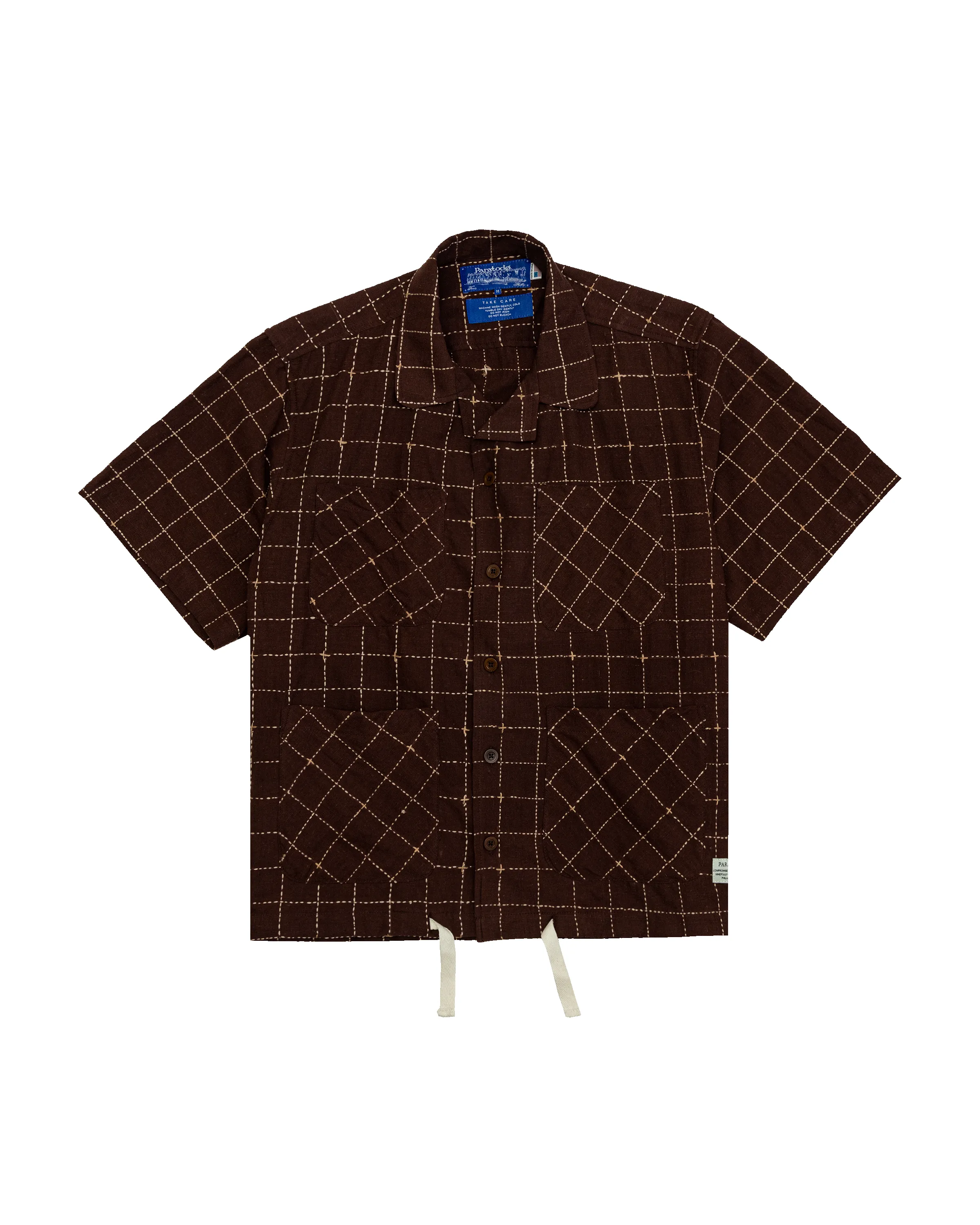 '72 Segundo Smock- Kantha Hand-stitched Grid sold by Paratodo Co