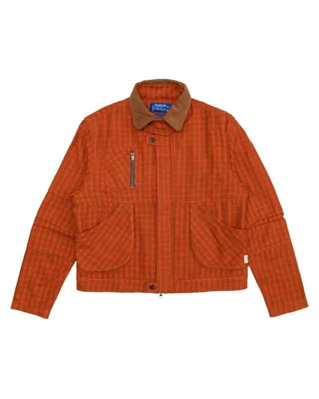 Pine Blouson Jacket: Orange/Camel Plaid sold by Paratodo Co