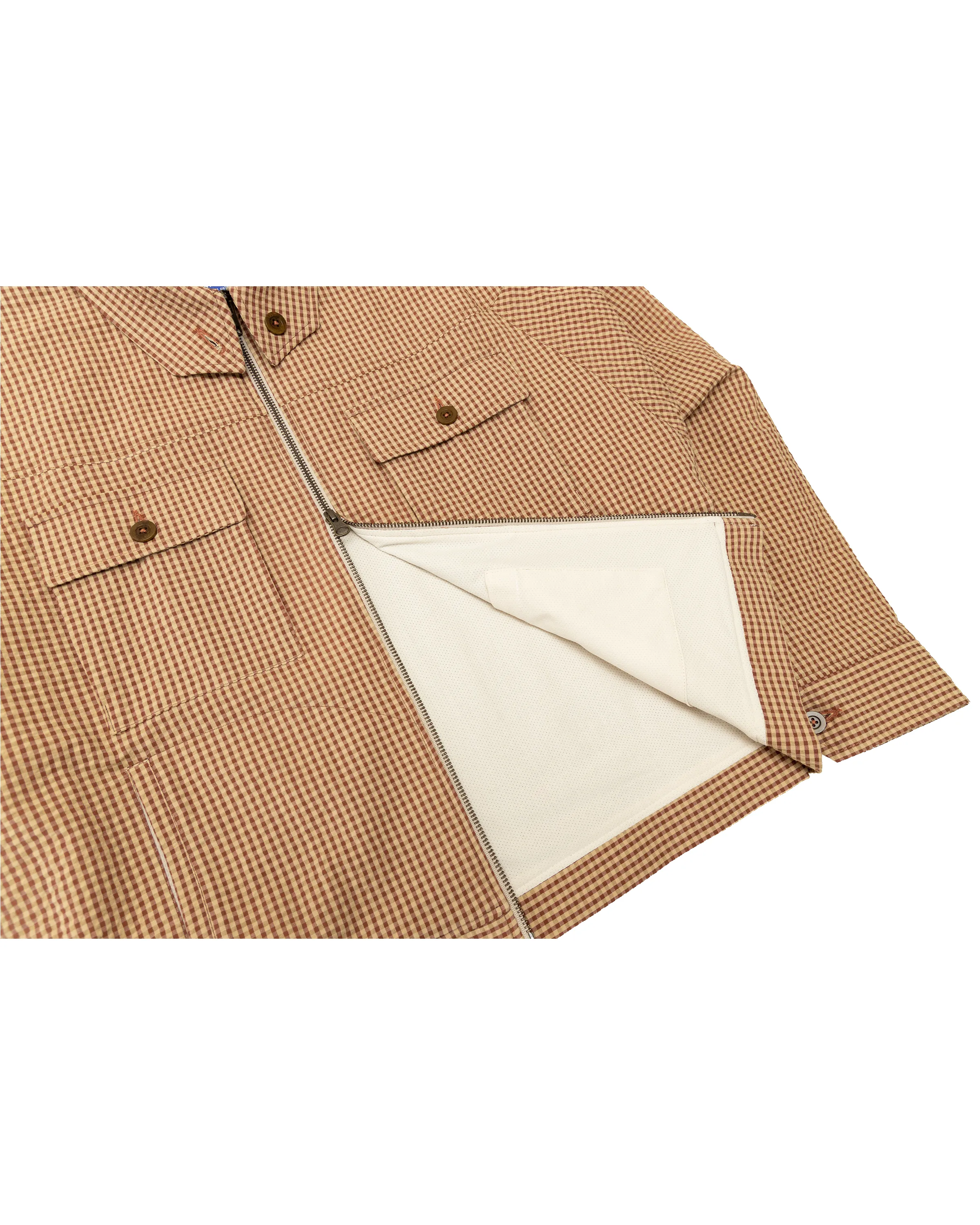 Archetype Jacket: Red/Khaki Seersucker sold by Paratodo Co product image thumbnail 4