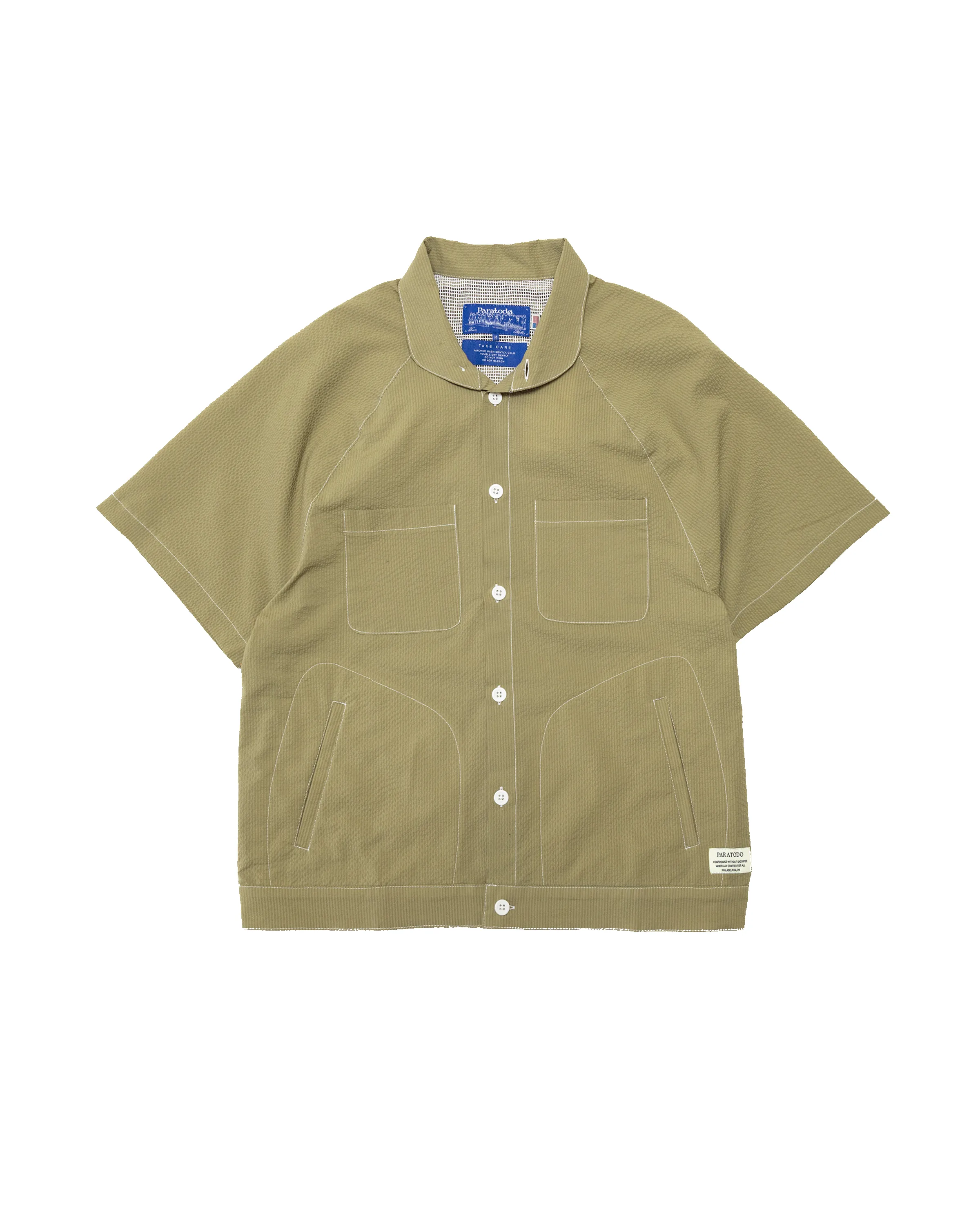 Millie Shirt: Army Seersucker sold by Paratodo Co