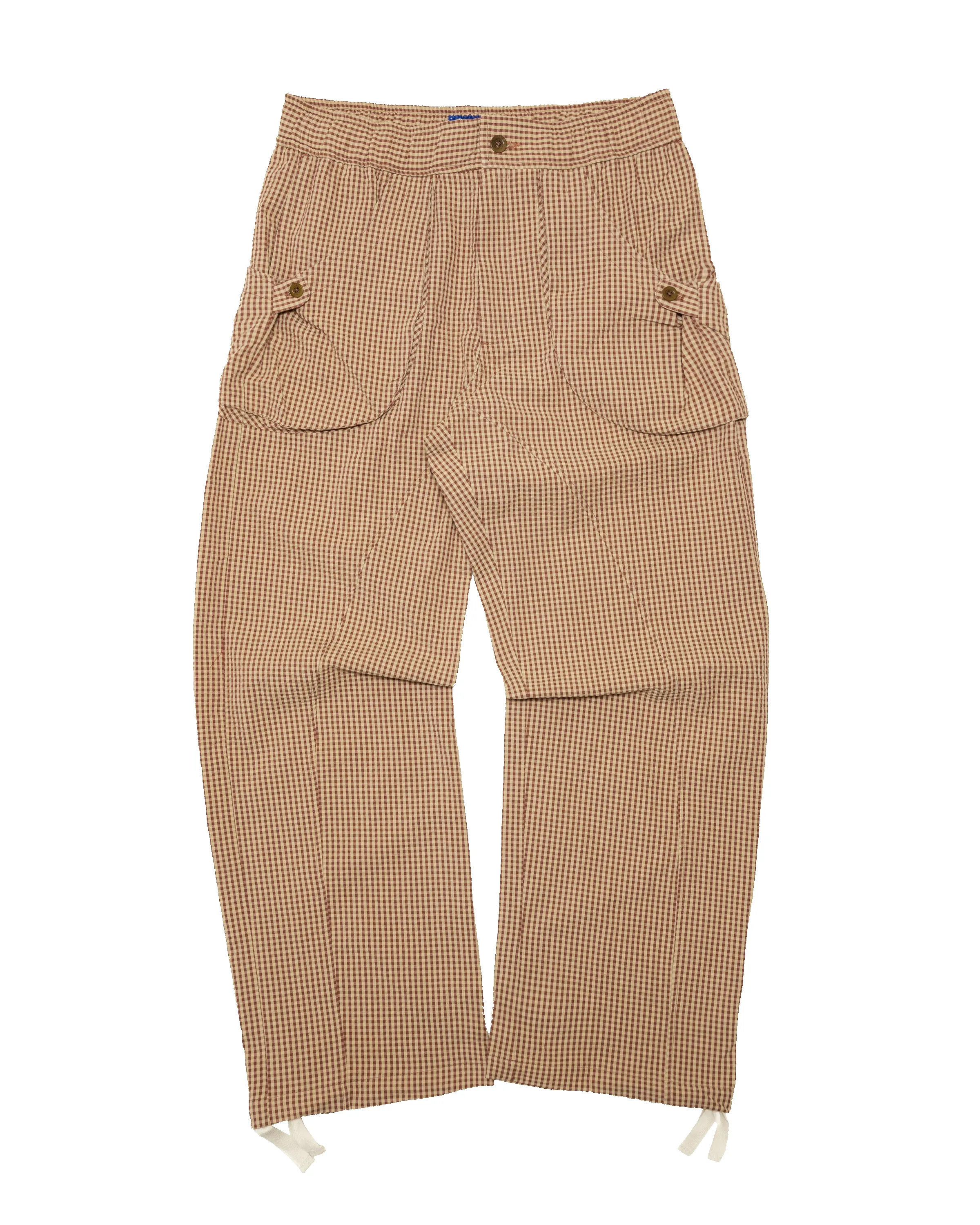 Osage Pant: Red/Khaki Seersucker sold by Paratodo Co