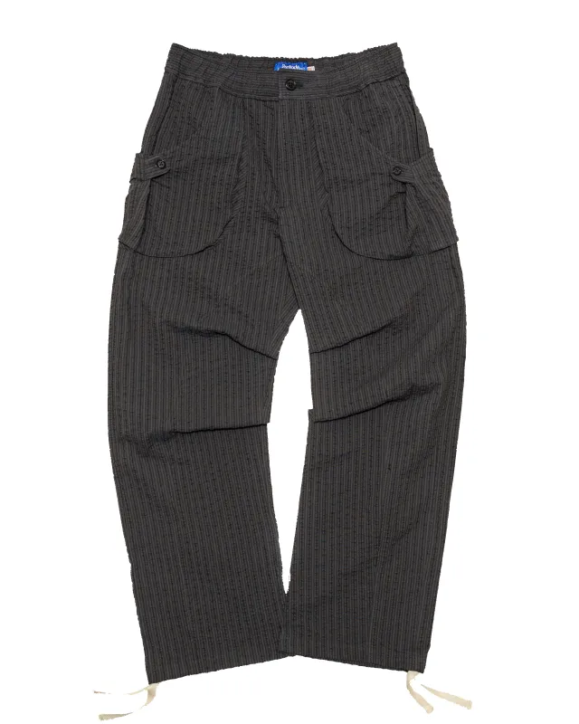 Osage Pant:Night/Maroon Seersucker sold by Paratodo Co