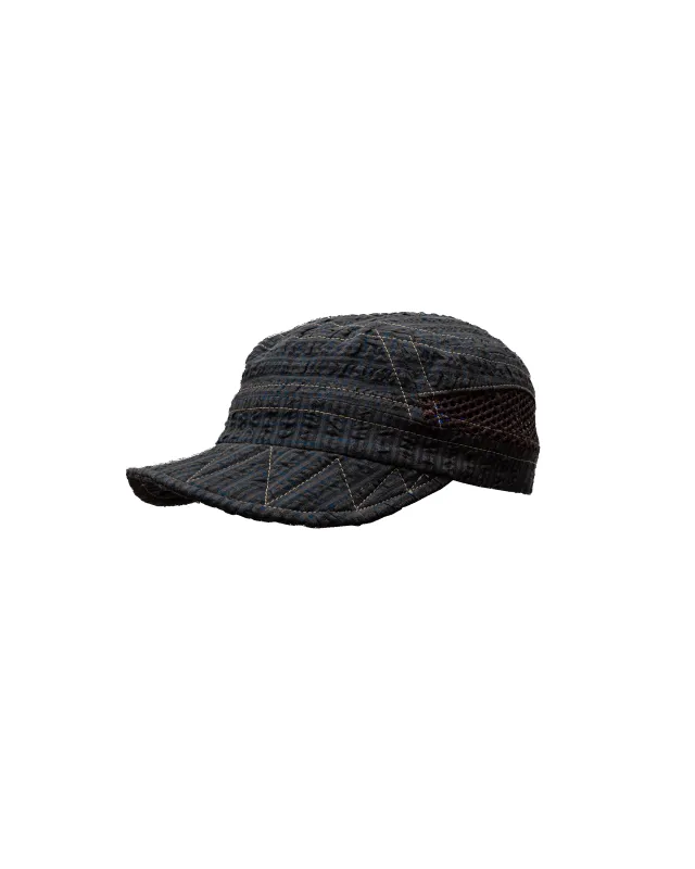 Draft Cap: Maroon / Night Seersucker sold by Paratodo Co