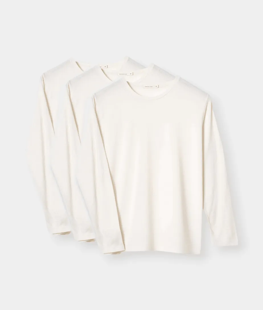 Clean Crewneck T-shirt LS 3 Pack sold by Industry of All Nations