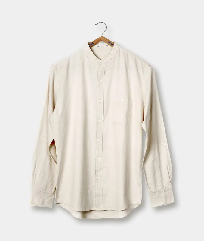 Band Collar Madras Shirt - LS made by Industry of All Nations