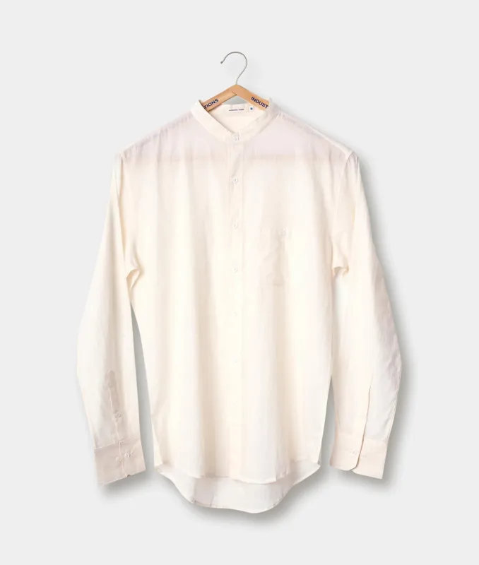 Band Collar Madras Shirt - LS - Lightweight made by Industry of All Nations