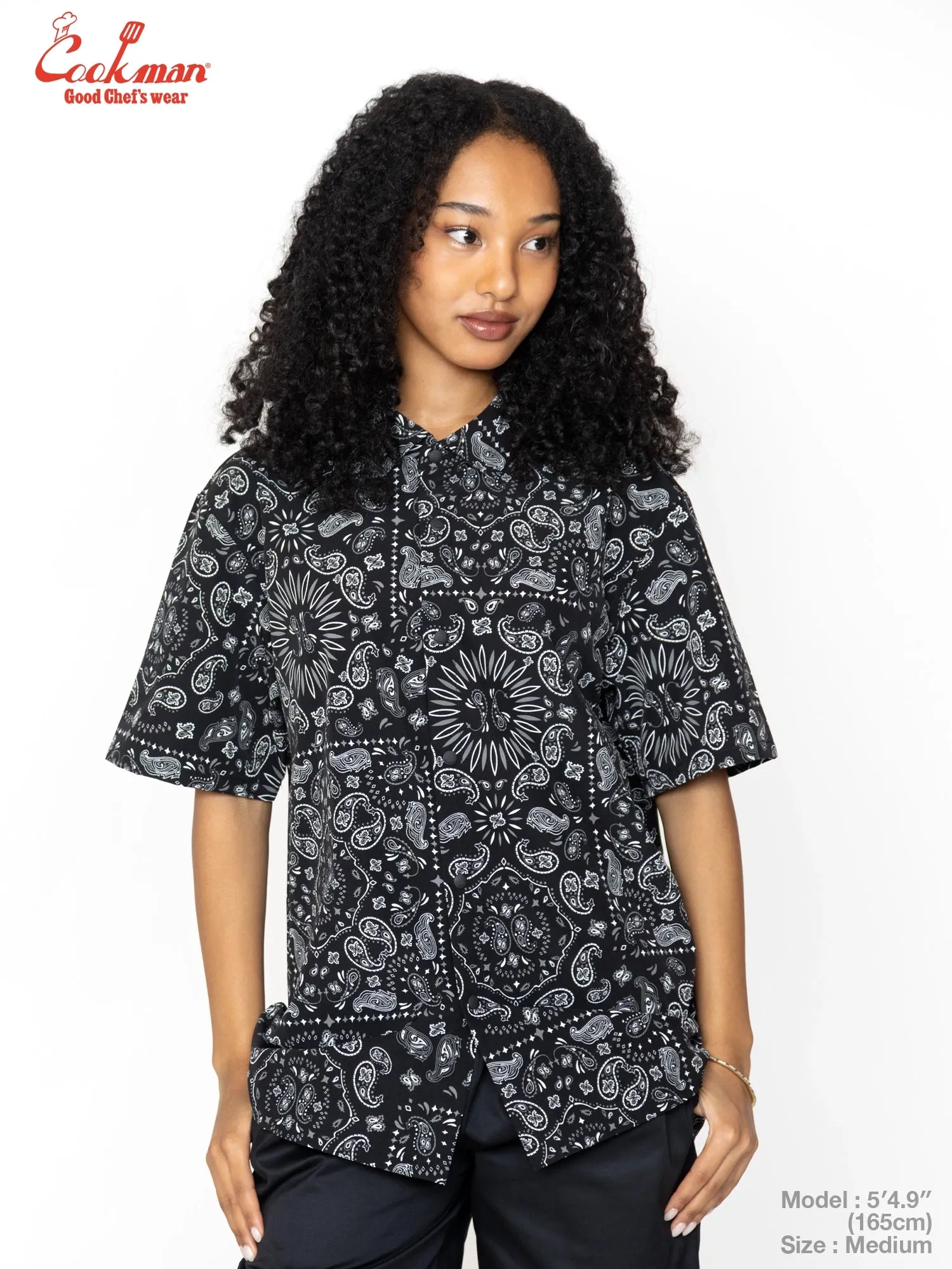 Work Shirts Short Sleeve Light - Paisley : Black sold by Cookman product image thumbnail 2