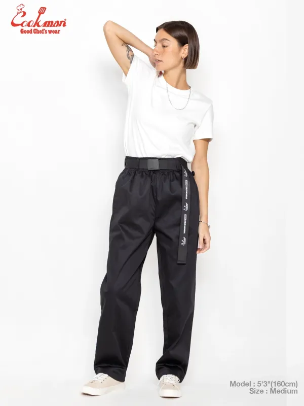 Chef Pants Semiwide Black Belt  - Vision : Black made by Cookman