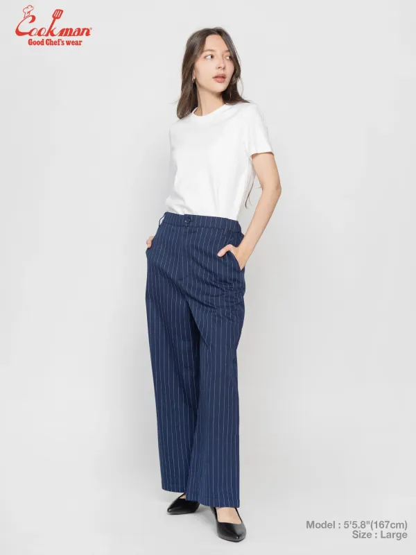 Sally Pants - Pin Stripe : Navy made by Cookman