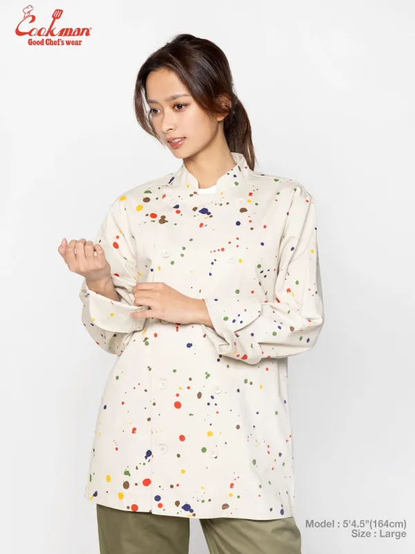 Chef Coat Long Sleeve Vented - Sauce Splash : Beige made by Cookman