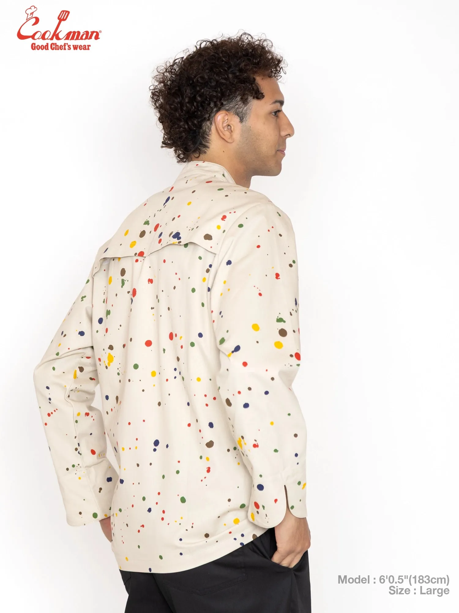Chef Coat Long Sleeve Vented - Sauce Splash : Beige sold by Cookman product image thumbnail 4