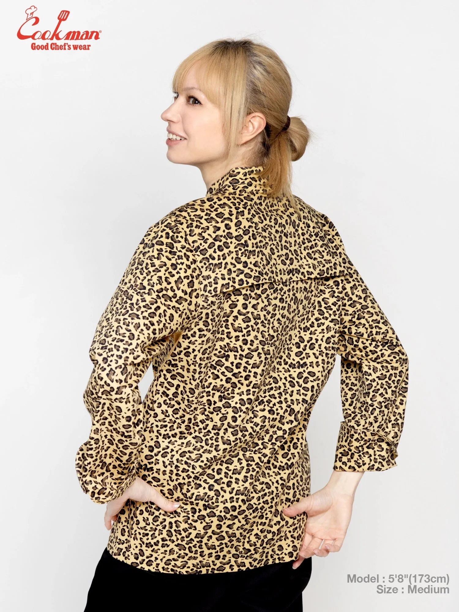 Chef Coat Long Sleeve Vented - Leopard : beige sold by Cookman product image thumbnail 4
