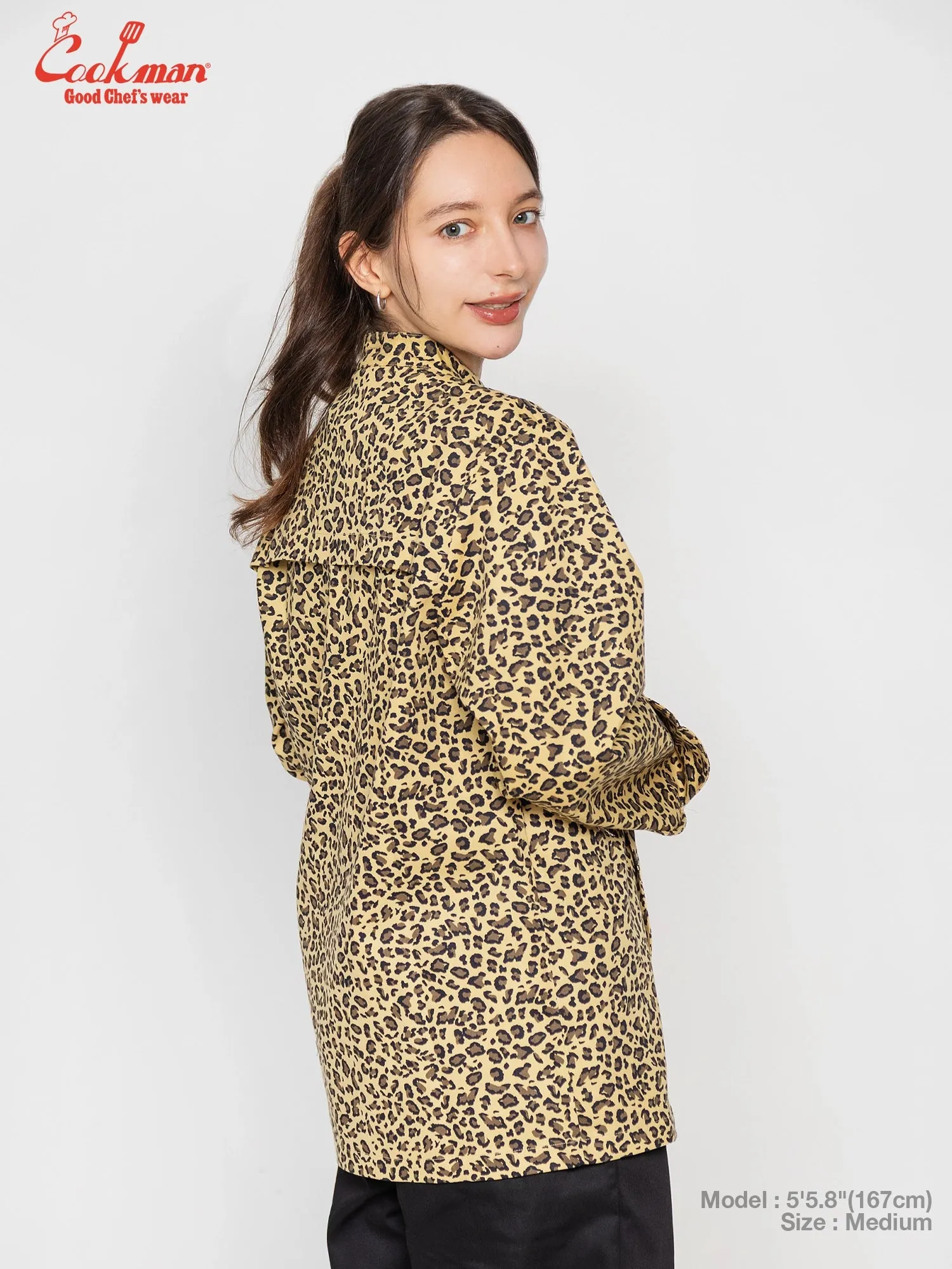 Chef Coat Long Sleeve Vented - Leopard : beige sold by Cookman product image thumbnail 3