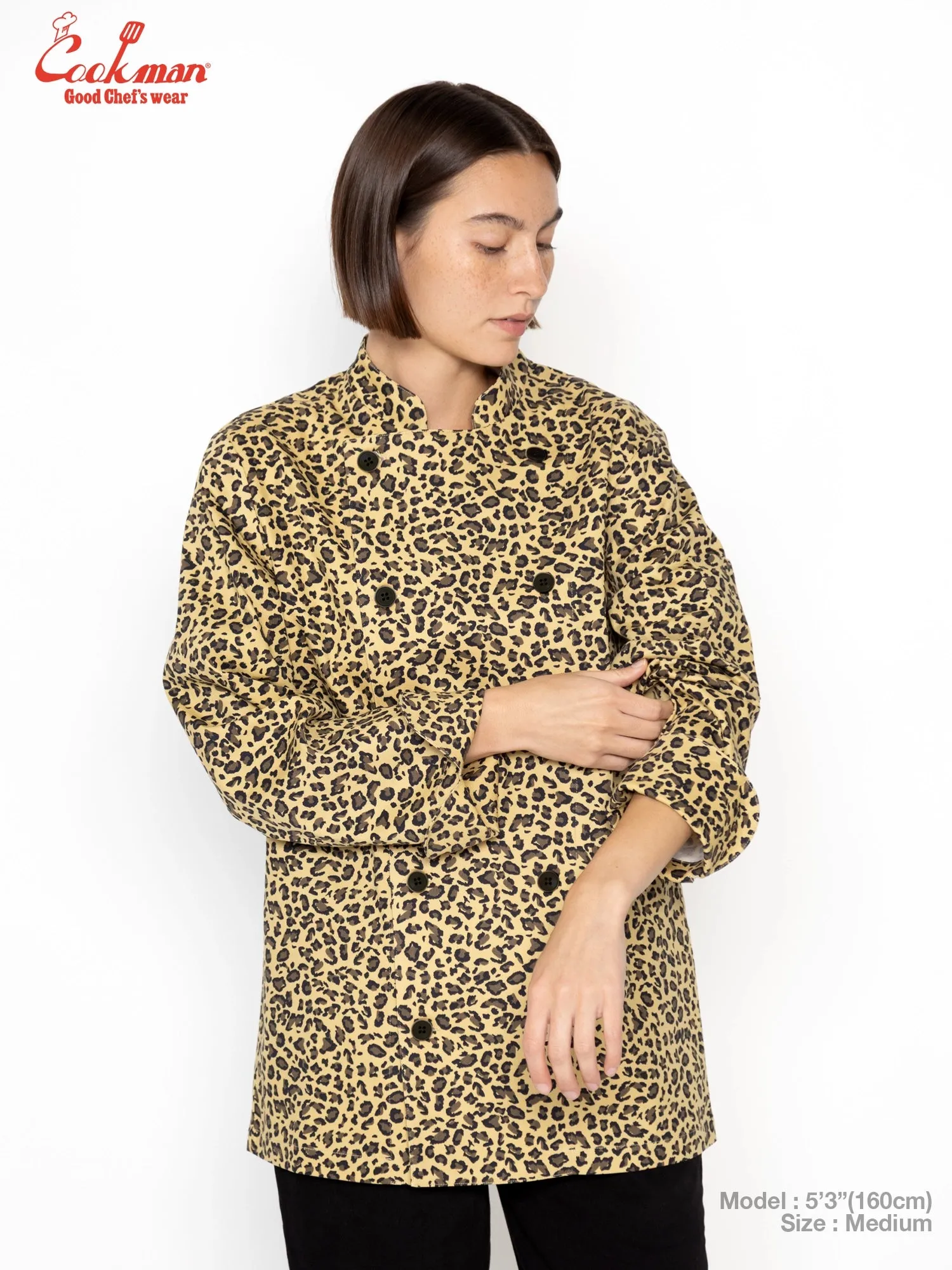 Chef Coat Long Sleeve Vented - Leopard : beige sold by Cookman
