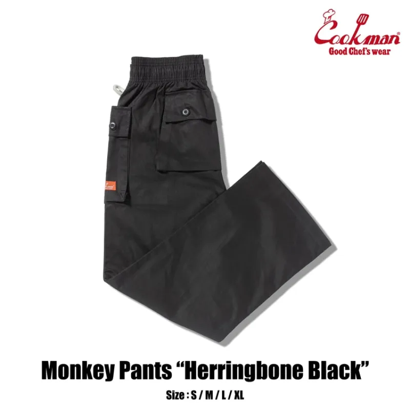 Monkey Pants - Herringbone : Black made by Cookman