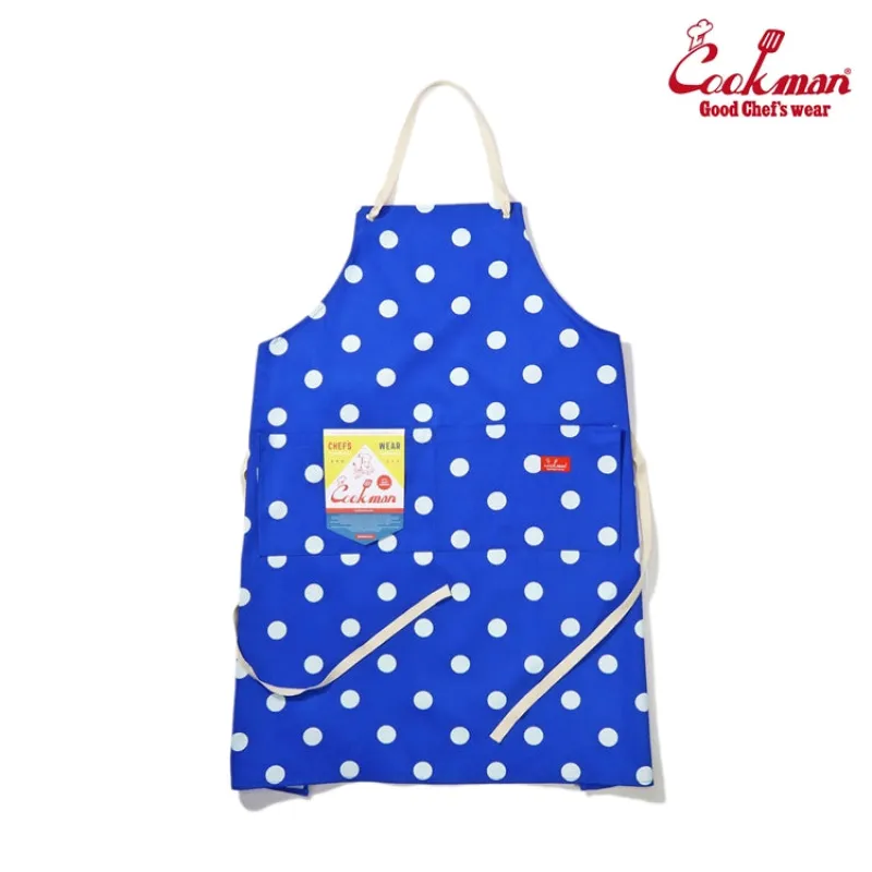 Wide Pocket Apron - Dots : Blue made by Cookman
