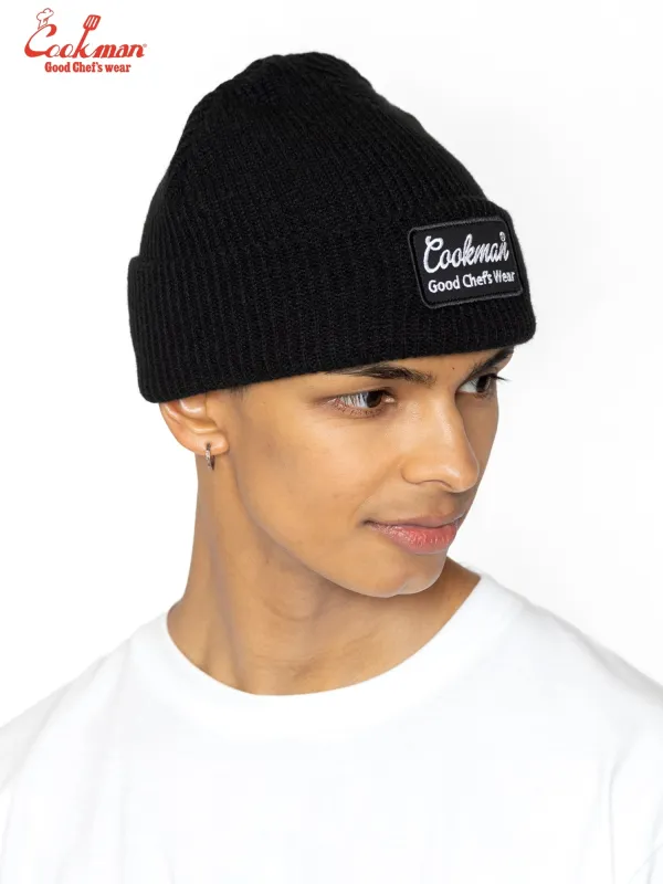 Beanie - Embroidery Patch : Black made by Cookman