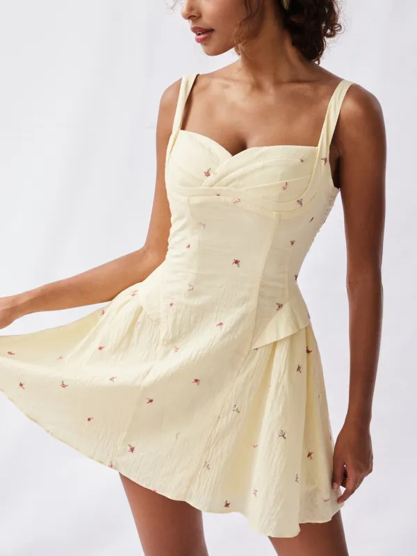 Hazel Floral Embroidery Mini Dress made by Farrah C