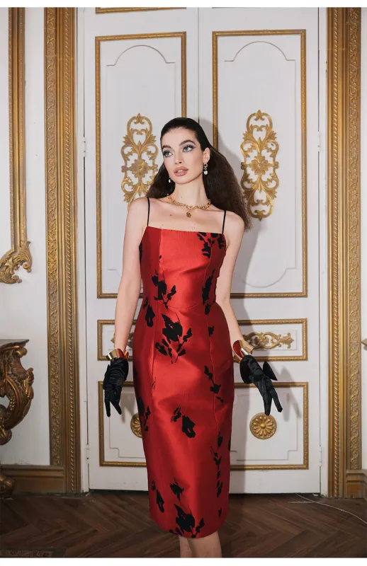 Rosalia Floral Jacquard Midi Dress made by Farrah C