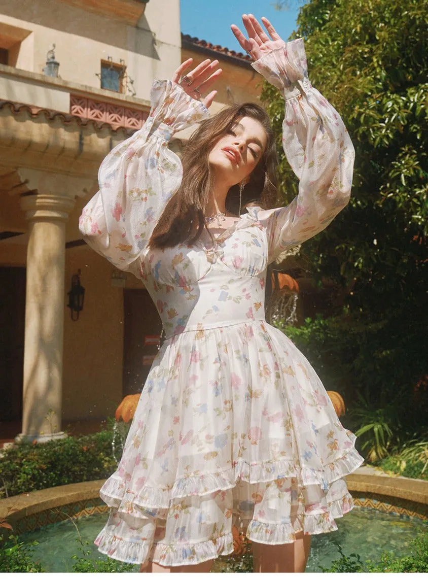 Kiah Floral Chiffon Mini Dress sold by Farrah C