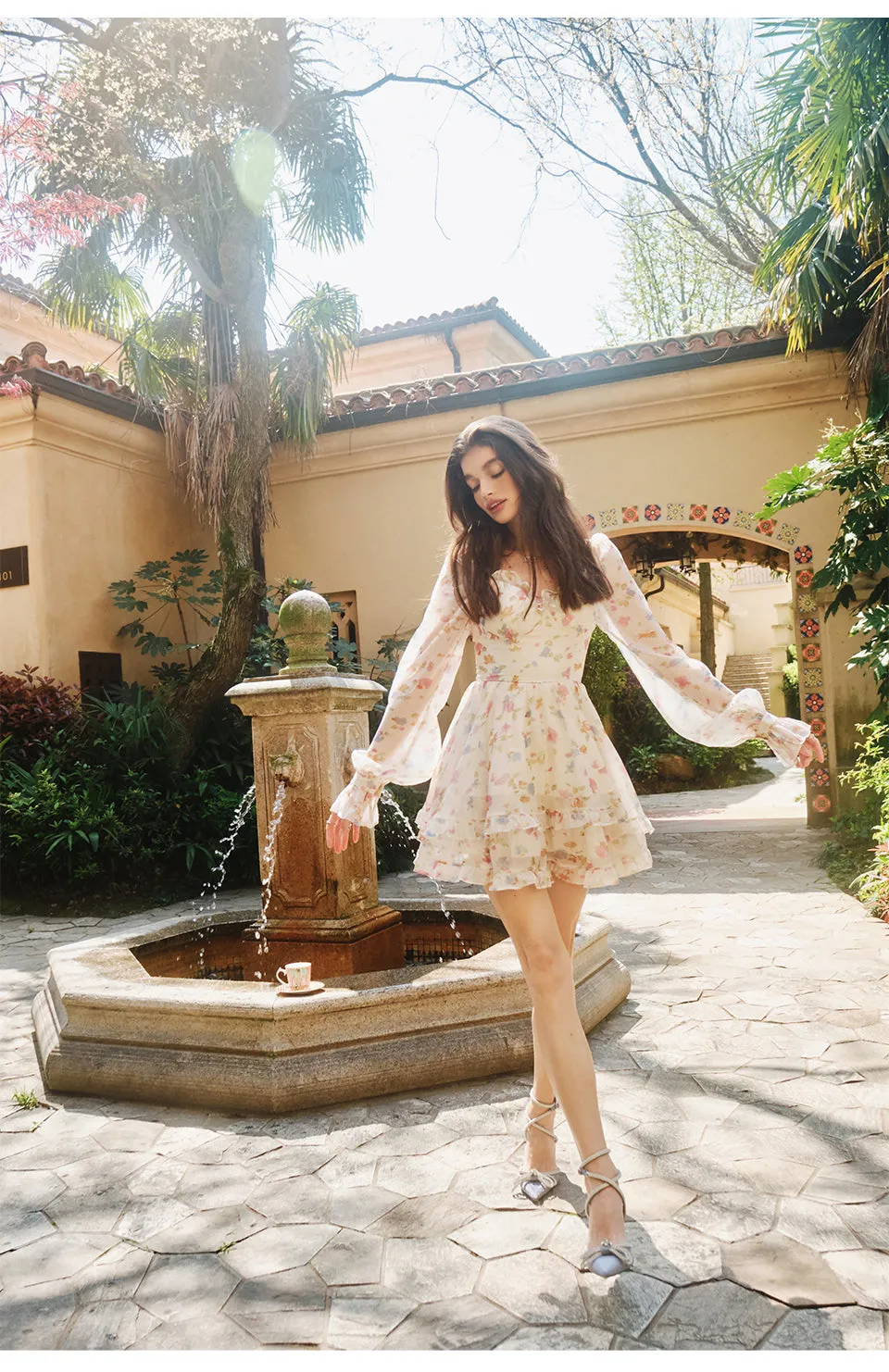 Kiah Floral Chiffon Mini Dress sold by Farrah C product image thumbnail 5
