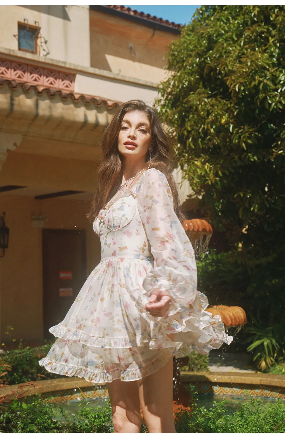 Kiah Floral Chiffon Mini Dress sold by Farrah C product image thumbnail 2