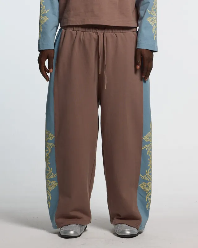 TRIBAL SWEATPANTS BROWN & BLUE sold by Cold Culture