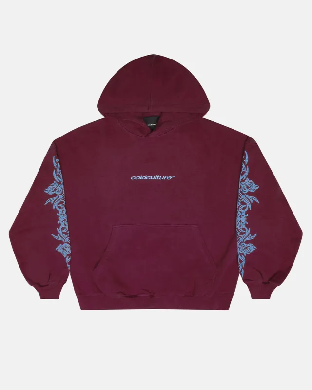 TRIBAL HOODIE BURGUNDY sold by Cold Culture