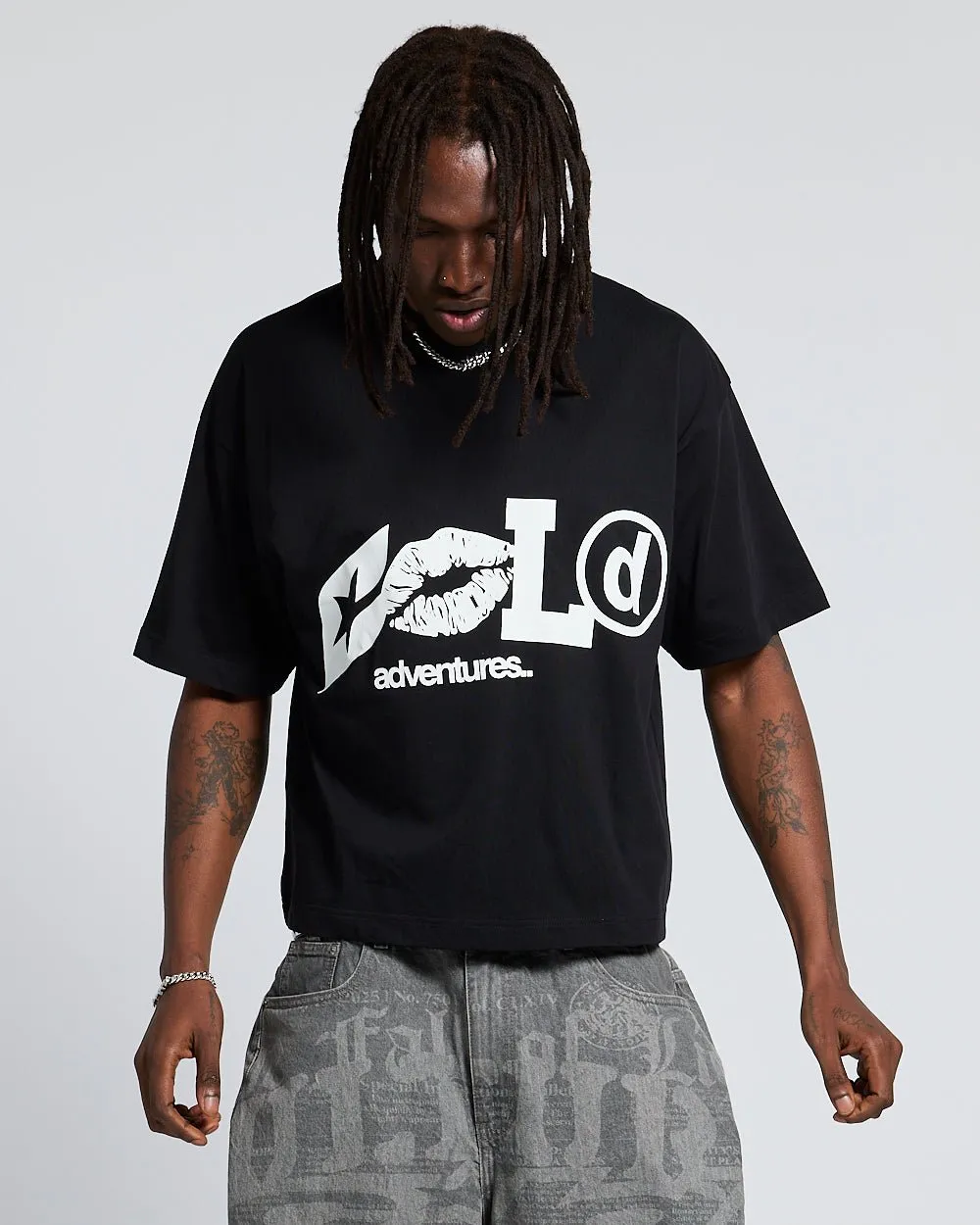 ADVENTURES TEE BLACK & WHITE sold by Cold Culture product image thumbnail 3