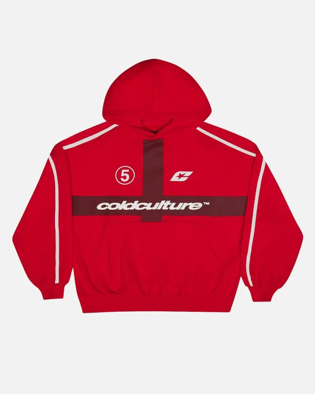 HIT THE TARGET HOODIE RED made by Cold Culture