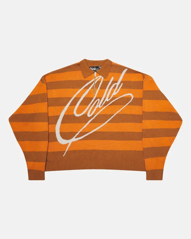 COLD BRICK POLO KNIT ORANGE sold by Cold Culture