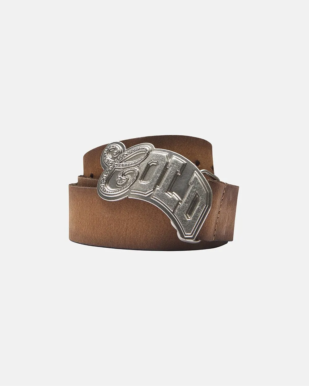 VARSITY LEATHER BELT BROWN MIX sold by Cold Culture