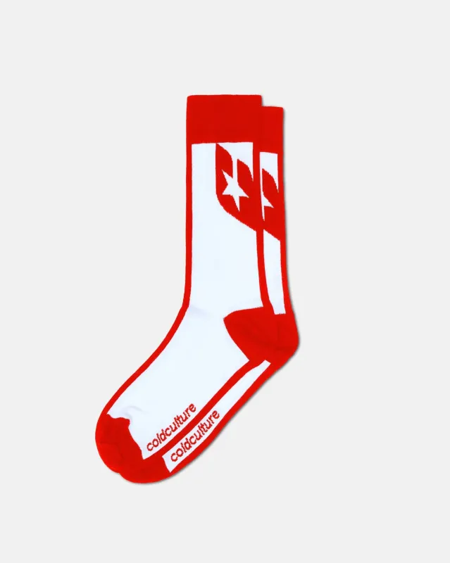 SILHOUETTE SOCKS VIVID RED/ WHITE sold by Cold Culture