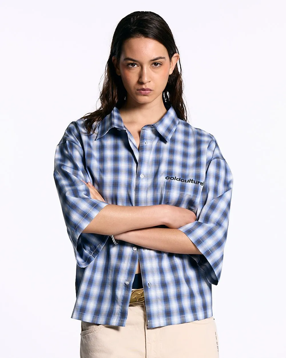 ONE POCKET SHIRT BLURRED BLUE sold by Cold Culture product image thumbnail 5