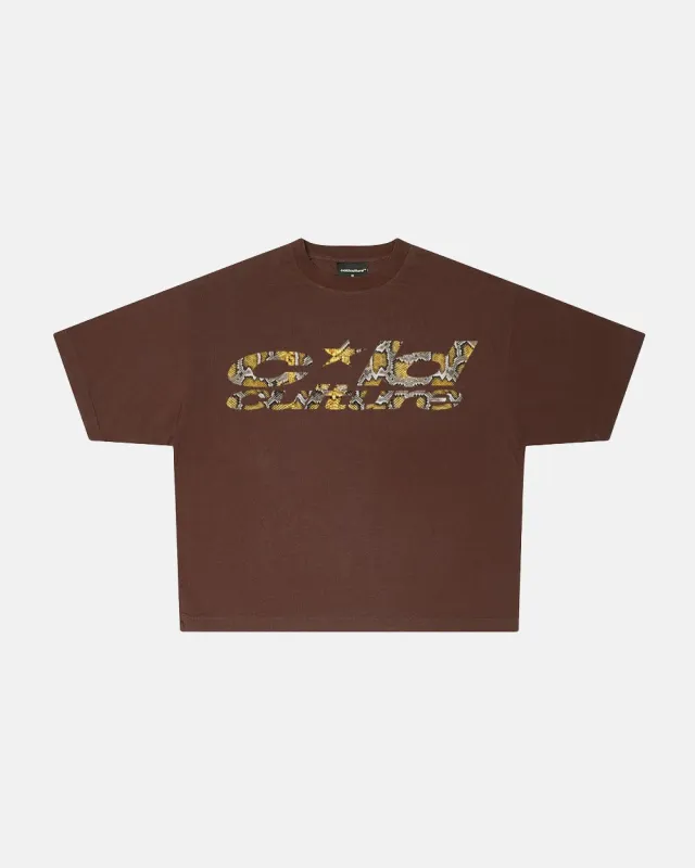 WILD SNAKE TEE BROWN made by Cold Culture
