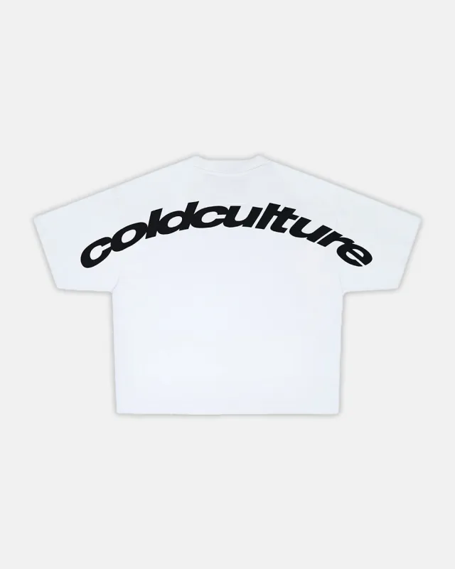 CURVED TEE WHITE sold by Cold Culture