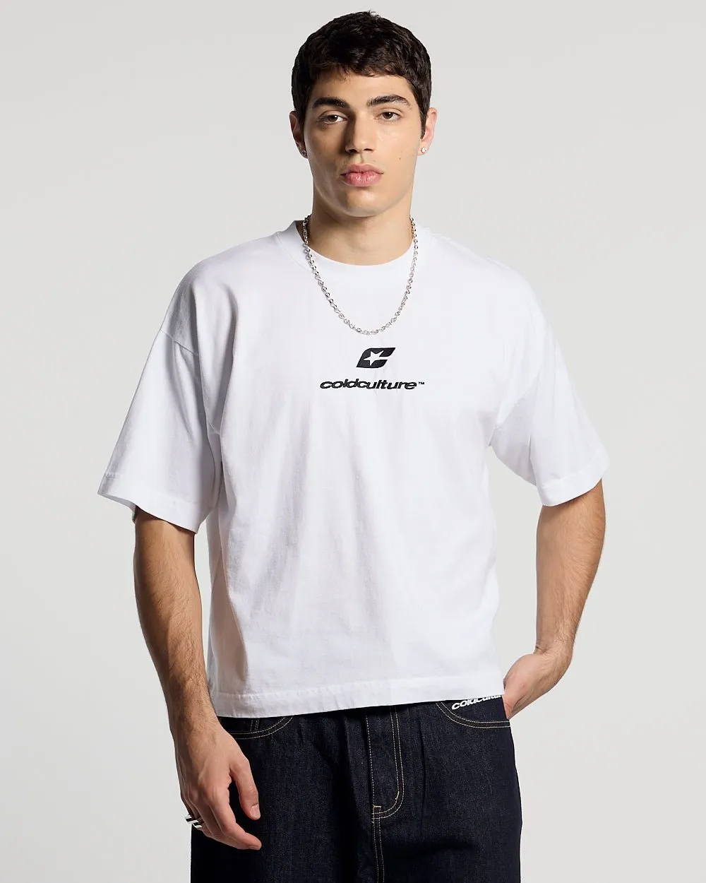 CURVED TEE WHITE sold by Cold Culture product image thumbnail 3