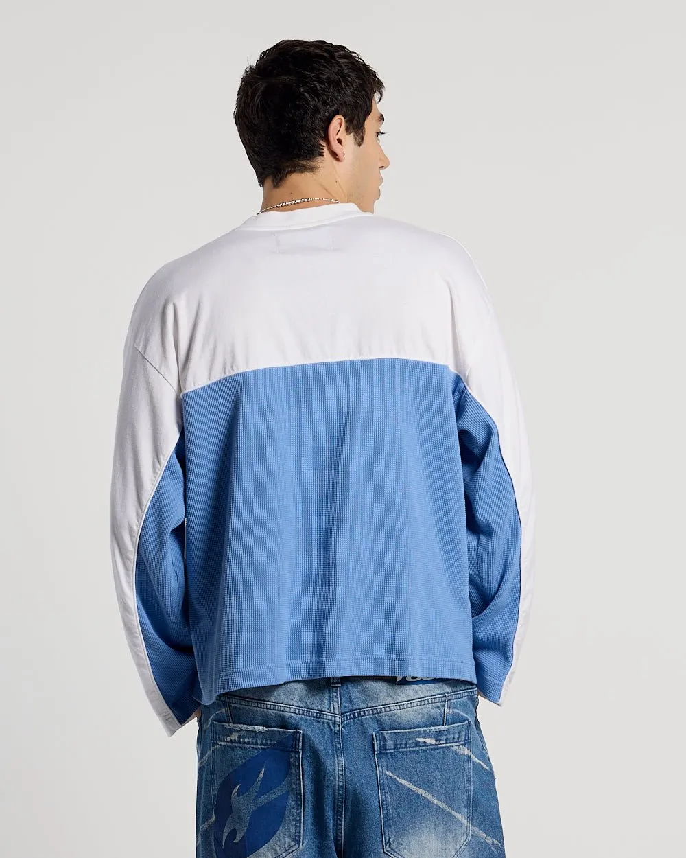 BICOLOR WAFFLE LONGSLEEVE BLUE & WHITE sold by Cold Culture product image thumbnail 4